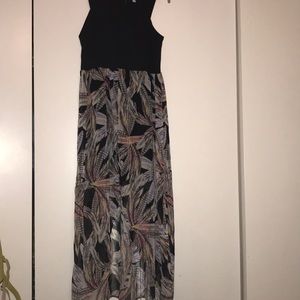 Hi-low sheer bottom floral dress